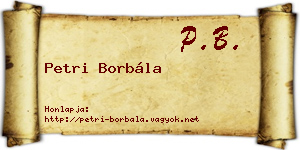 Petri Borbála névjegykártya